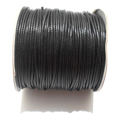 Goelx Nylon Wax Cord Leather Dori for Jewellery Making, Beading, Art Craft Work & Handicrafts !! Pack of 25 mtr - Black - 2mm