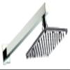 DRIZZLE Stainless Steel Sandwich Overhead Square Rain Shower with 15 Inch Long Arm for Bathroom (Silver, 6x6 Inches) view 1