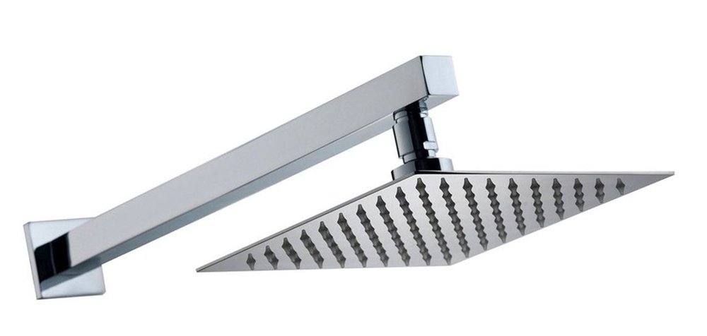 DRIZZLE 6x6-inch Ultra Slim Stainless Steel Overhead Shower with 15-inches Long Arm (Silver)
