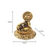 Handicrafts Paradise Bal Krishna Eating Butter from Handi in Metal Antique Gold Finish Statue (Golden) view 3