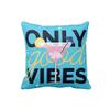 TheYaYaCafe 20X20 inches Cushion Cover Motivational Quotes Printed Only Good Vibes Sofa Throw Pillows Blue view 3