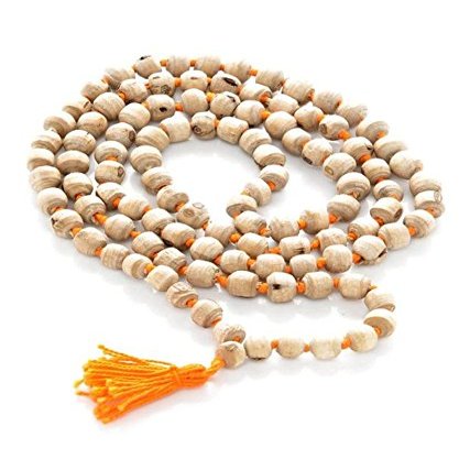 Brij Sugandha Tulsi Mala 108 Beads Rosary Basil-Tulsi for Jaap (Puja) and Wearing Daily (8mm)