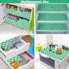 E-Retailer Waterproof PVC Refrigerator Drawer Mats/Multipurpose Mat/Fridge Mats Set of 6 Pcs (Jali Green, Size-17.5x12 Inch) view 2