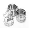 Expresso - Stainless Steel Food Grade Lunch Box | Traditional Tiffin Carrier/Container for School/Office, Dia 13cm | 2 Tier view 2