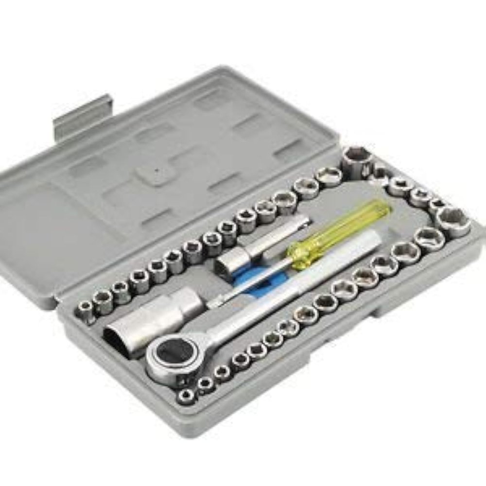 Kytaste 40 Pcs Multi Purpose Combination Socket Wrench Set With 1/4" Ratchet Handle