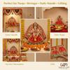 Salvus APP SOLUTIONS Beautifully Handmade Devi Vastra Dress for Maa Durga Statue, Set of 2 (5x3 Inch, Pink and Red) view 3