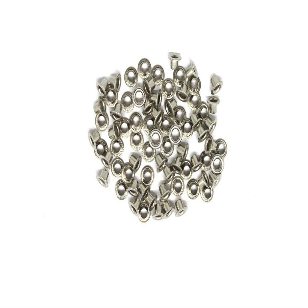 Nimida, Soft and Durable Multipurpose Eyelet/Grommet Without Washer Made of Brass, Colour Silver,Size Outer Dia 7 mm, Inner 3 mm, Outer Height 5 mm and Inner 4 mm | 250 nos.