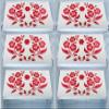 E-Retailer Waterproof PVC Refrigerator Drawer Mats/Multipurpose Mat/Fridge Mats Set of 6 Pcs (Floral Red, Size-17.5X11.5 Inch) view 1