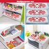 E-Retailer Waterproof PVC Refrigerator Drawer Mats/Multipurpose Mat/Fridge Mats Set of 6 Pcs (Floral Red, Size-17.5X11.5 Inch) view 2