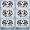 E-Retailer Waterproof PVC Refrigerator Drawer Mat/Multipurpose Fridge Mats Set of 6 Pcs (Floral Black, Size-17.5X11.5 Inch) view 1