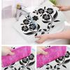 E-Retailer Waterproof PVC Refrigerator Drawer Mat/Multipurpose Fridge Mats Set of 6 Pcs (Floral Black, Size-17.5X11.5 Inch) view 4