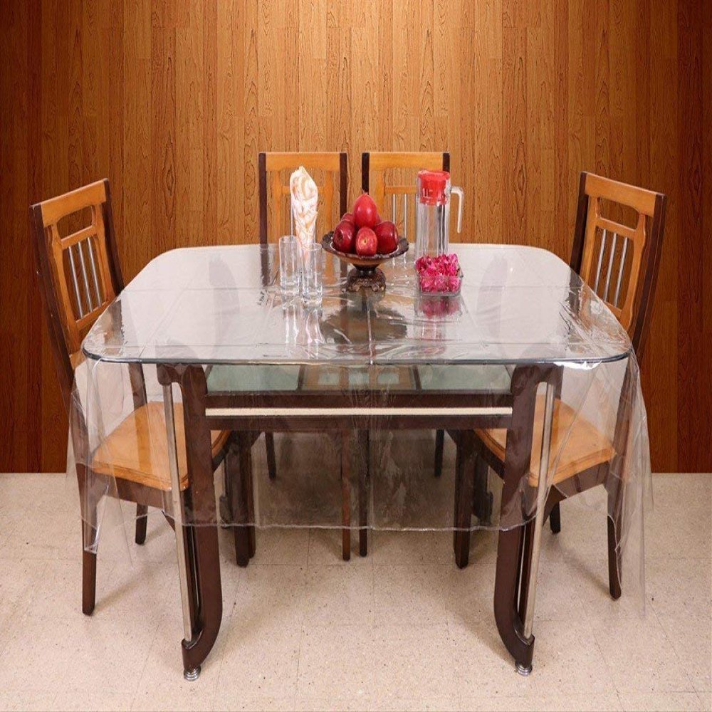 Unique Productions 6 Seater 15 MM Transparent Waterproof Protector, 60 X 90 Inches Rectangle(Without Lace)(60 X 90 Inches)