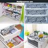 E-Retailer Waterproof PVC Refrigerator Drawer Mats/Multipurpose Mats/Fridge Mats Set of 6 Pcs (Floral Black, Size-17.5X11.5 Inch) view 2