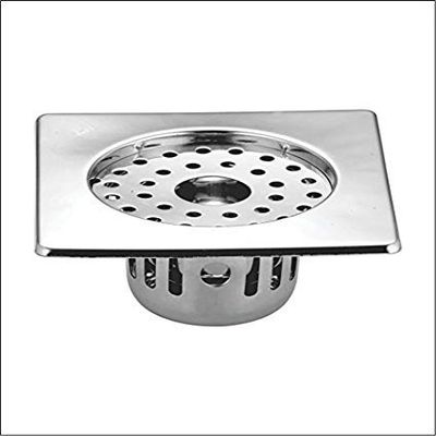 ESTYLO BATH BRAND Stainless Steel Cockroach Trap ETC SQUARE 5" X 5" Slotted Jali - (SS-304) INDIAN MADE With Chrome Finished/Floor Traps, Gutter Jali And Long Lasting Product With Heavy Quality (Cat No : 5237)