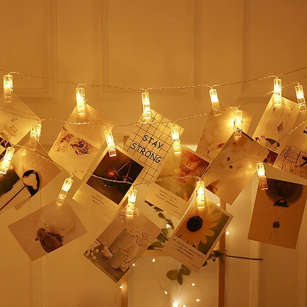 Party Propz 14 Photo Clip Led String Lights, Clip Lights for Photos, Led Lights for Home Decoration, Decorative Lights for Bedroom, Led Clip Lights for Photo Hanging, Photo Clips with Led Lights