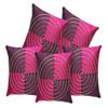 MSenterprises Cushion Cover Purple Round Striped Dupion Silk Pack of 5(40x40 Cms Or 16x16 Inch) (Purple) view 1