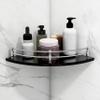 Planet Premium Black Glass Corner Shelf/Storage Organizer/Black Tempered Glass Shelf/Bathroom Accessories (12x12 Inch, Pack of 1) view 1