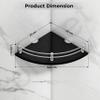 Planet Premium Black Glass Corner Shelf/Storage Organizer/Black Tempered Glass Shelf/Bathroom Accessories (12x12 Inch, Pack of 1) view 2