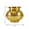 Salvus App SOLUTIONS Traditional Brass Pooja Lota - Handcrafted Indian Water Pot (8x8x7.5 cm, Golden) view 2