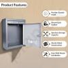 Plantex Wall Mount Letter Box - Suggestion Box/Mail Box/Post Box for Home gate with Secure Key Lock - (Dark Grey) A4 Size view 2