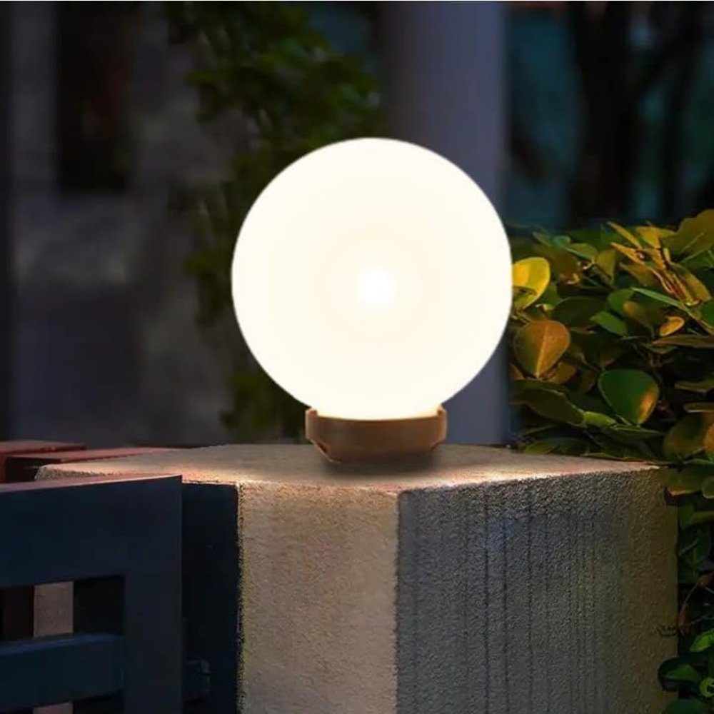 BrightLyt 8 inch Milky Doom Gate Light for Outdoor, Gate Light Lamp for Home Entrance/Garden Light/Outdoor Light (Corded Electric) (1, GL05)