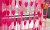 Smars Heart String 2 Piece Polyester Door Curtain Set - 6ft, Pink view 2