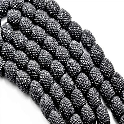 The Design Cart Black Opaque Oval Resin Sugar Beads (13 mm * 18 mm) (10 Pieces) - for Jewellery Making, Art and Craft
