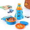 CELLO Tiffy Hotwheelz Gift Set Insulated Lunch Box & Water Bottle for Kids | Tiffin Box 460 ml, Water Bottle 400 ml, Blue & Orange | Leak Proof | Easy to Clean | Ideal for School, Picnic view 2