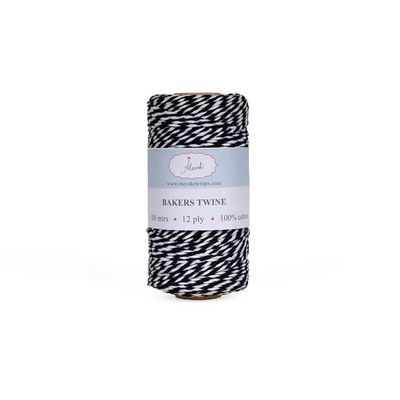 Meraki Cards Bakers Twine -(Black, White)