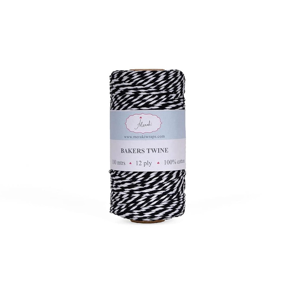 Meraki Cards Bakers Twine -(Black, White)