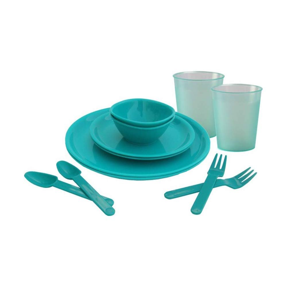 Incrizma Polypropylene Bachelor Dinner Set of 12 Pcs (Sea Green)