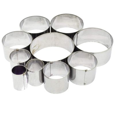 Asian Hobby Crafts Stainless Steel Mini Cookie & Vegetable Cutter Set, Embossing Molds for Food Decoration, Cake & Pastry Tools for Kitchen Use | Round Designs with Different Size | Set of 10 Pcs