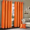MODERN FAB Pack of 2 Royal Silky Window Curtains with Stainless Steel Eyelets - 5 feet, Colour Orange view 1