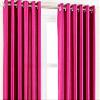 MODERN FAB Pack of 2 Royal Silky Window Curtains with Stainless Steel Eyelets - 5 feet, Colour Rani Pink view 2