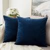 Khooti Velvet Cushion Cover, 12x12 | Blue | Pack of 2 | Solid Plain Soft & Smooth, Decorative Cushion Covers for Living Room, Bedroom, Couches, Chairs, Sofas, Beds & Home Decor view 1