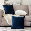 Khooti Velvet Cushion Cover, 12x12 | Blue | Pack of 2 | Solid Plain Soft & Smooth, Decorative Cushion Covers for Living Room, Bedroom, Couches, Chairs, Sofas, Beds & Home Decor view 4