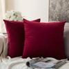 Khooti Decorative Christmas Velvet Square Cushion Cover Throw Pillow Cover for Living Room Couch Diwan Single Seater Sofa, Modern Boho Small 12 x 12 Inches / 30 x 30 cm (Colour - Red)(Set of 2 Pieces) view 1