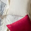 Khooti Decorative Christmas Velvet Square Cushion Cover Throw Pillow Cover for Living Room Couch Diwan Single Seater Sofa, Modern Boho Small 12 x 12 Inches / 30 x 30 cm (Colour - Red)(Set of 2 Pieces) view 4