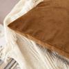 Khooti Velvet Cushion Cover, 12x12 | Brown | Pack of 2 | Solid Plain Soft & Smooth, Decorative Cushion Covers for Living Room, Bedroom, Couches, Chairs, Sofas, Beds & Home Decor view 2