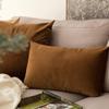 Khooti Velvet Cushion Cover, 12x12 | Brown | Pack of 2 | Solid Plain Soft & Smooth, Decorative Cushion Covers for Living Room, Bedroom, Couches, Chairs, Sofas, Beds & Home Decor view 3