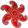 DMS RETAIL Red Keri Design Acrylic Stone Studded Rangoli for Diwali Decoration Floor Decoration - 5 Pcs Set - 11 Inches view 2