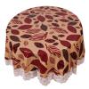 Stylista 6 Seater Round Table Cover Leaves Pattern Print 72 inches Diameter view 2