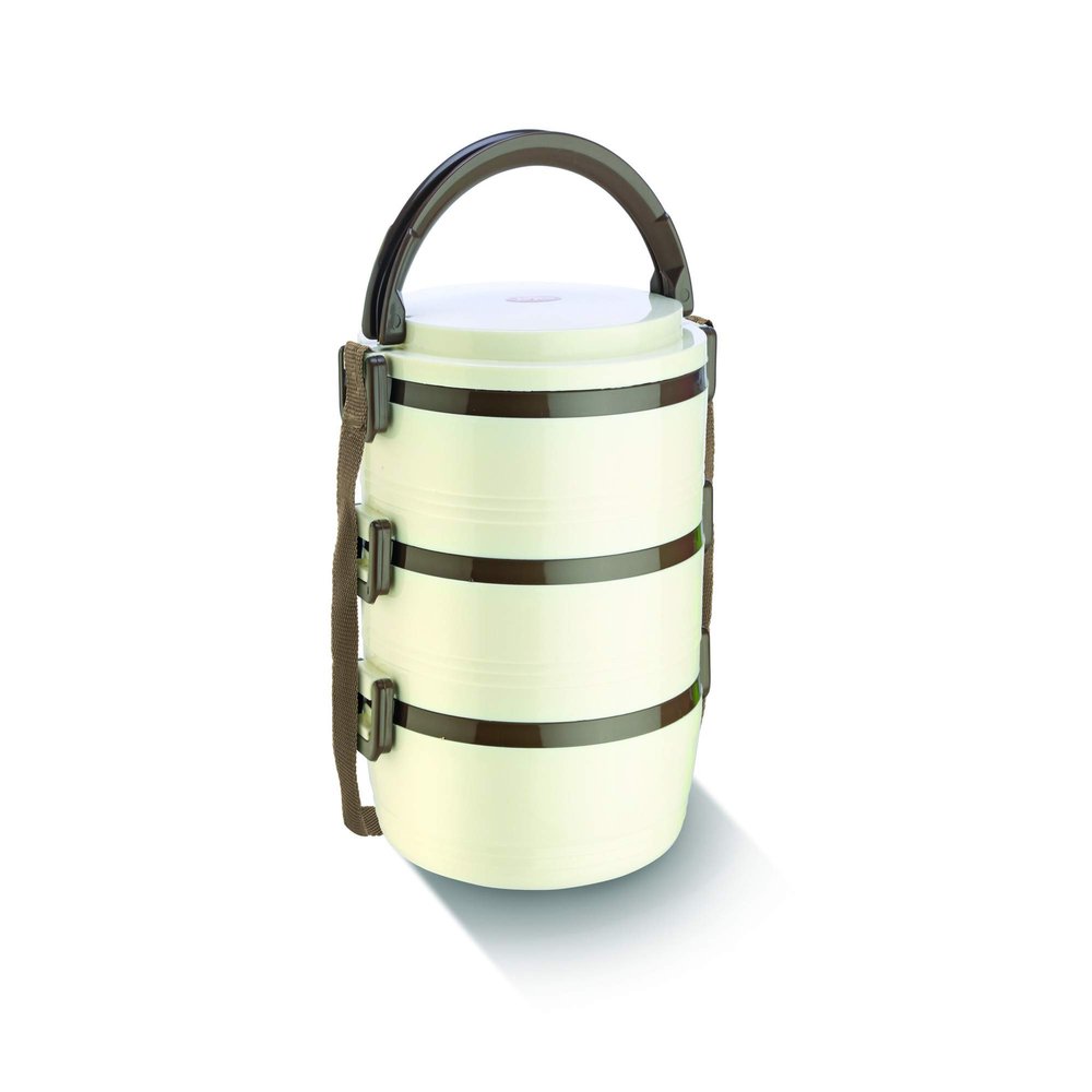 Jayco Office Lunch Box for Men & Women | Steel Tiffin Box for Home Meal Jr Hot Lunch Pack | Food Grade Material | Made in India | Ivory
