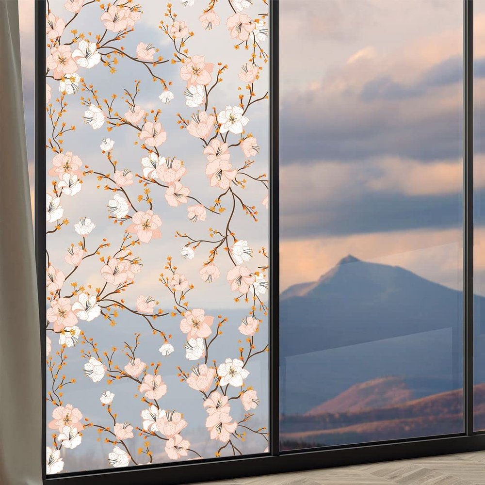 CVANU Privacy Window Film Printed Window Frosting Film Window Sticker Window Frosted Vinyl Sheets for Front Door/Bathroom/Sidelight/Small Windows (CV-GlassFilm-16) 24''x48''