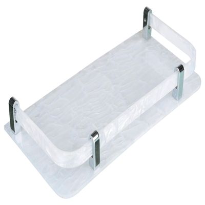 Spiry 12x5 Inch Acrylic Wall Mount Bathroom Shelf, Rack for Kitchen & Bathroom(White)