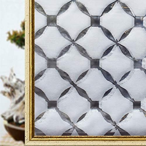CVANU Privacy Window Film New Pattern Frosting Film Window Sticker Frosted Vinyl Sheets for Front Door/Bathroom/Sidelight/Small Windows, 24''x48''