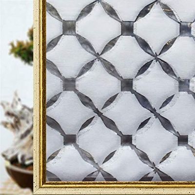 CVANU Privacy Window Film New Pattern Frosting Film Window Sticker Frosted Vinyl Sheets for Front Door/Bathroom/Sidelight/Small Windows, 12''x84''