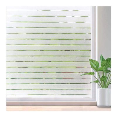 CVANU Privacy Window Film Stripe Frosting Film Window Sticker Frosted Vinyl Sheets for Front Door/Bathroom/Sidelight/Small Windows, 12''x84''