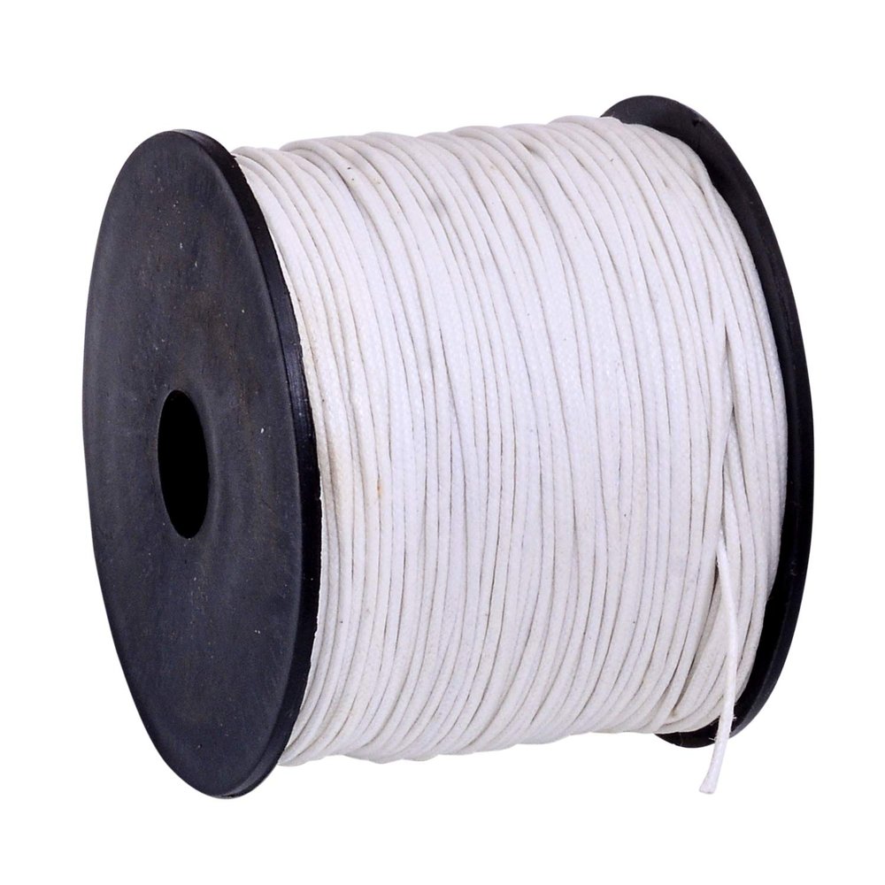 KALPDRUM Jewellery Making 0.50 MM White Cotton Wax Cord 100 Mtr