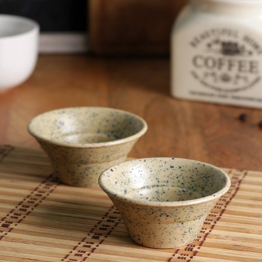 miah decor Md-252 Ceramic Dune Dip Bowl, Set of 2, Multi-Color